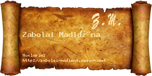 Zabolai Madléna névjegykártya